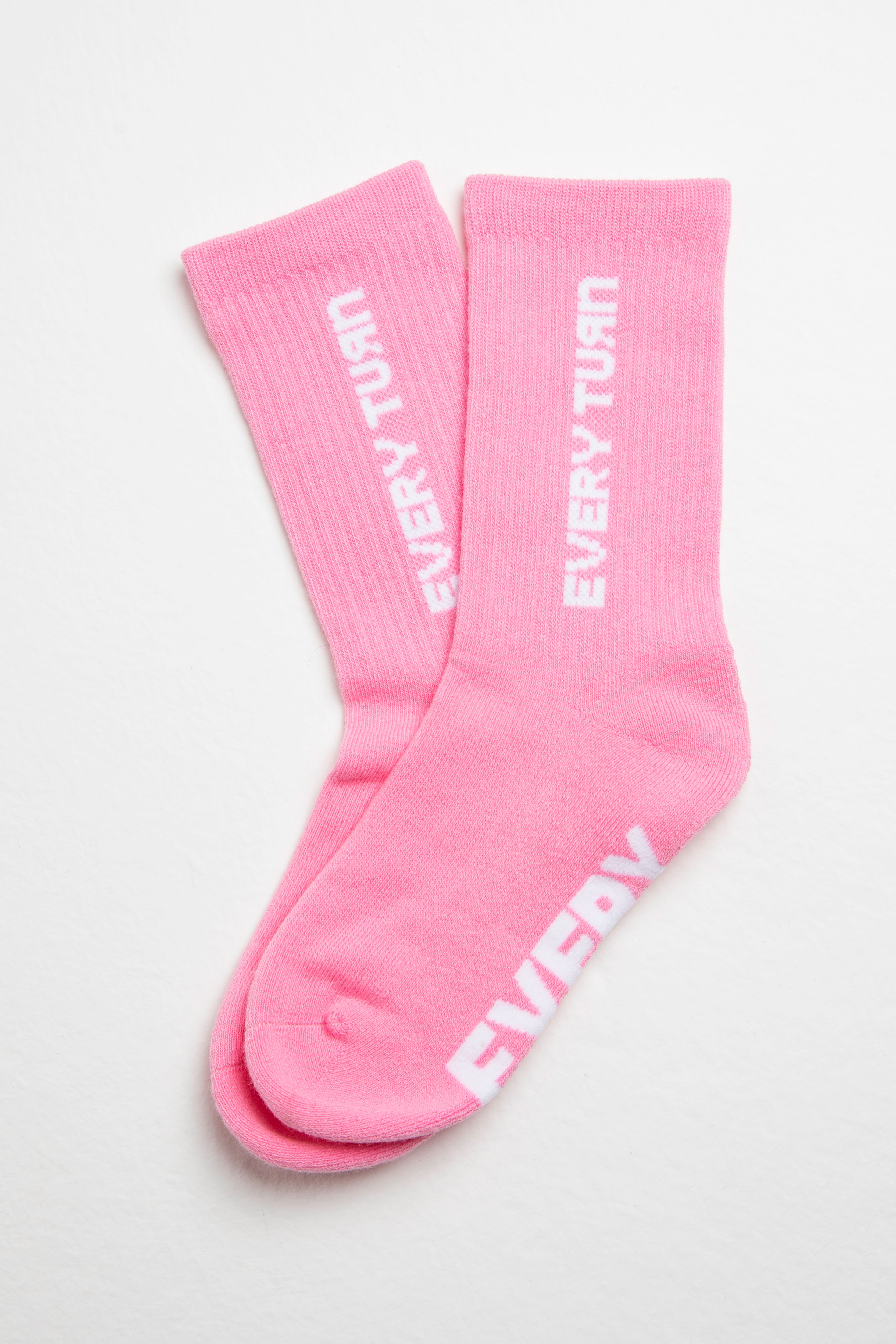Base Crew Sock - Flower Pink | Every Turn