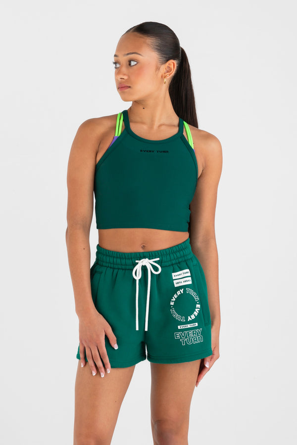 Eternal Energy Rib Singlet Hawaii Green - Front View