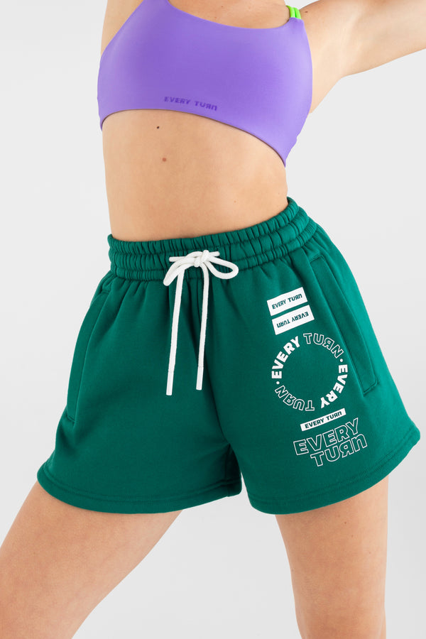 Footloose Relaxed Short in Hawaii Green - Up Close View