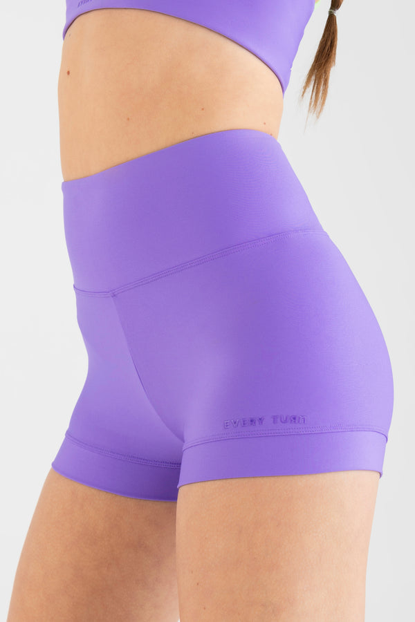 Hi-Waisted Short in Petal Purple - Up Close View