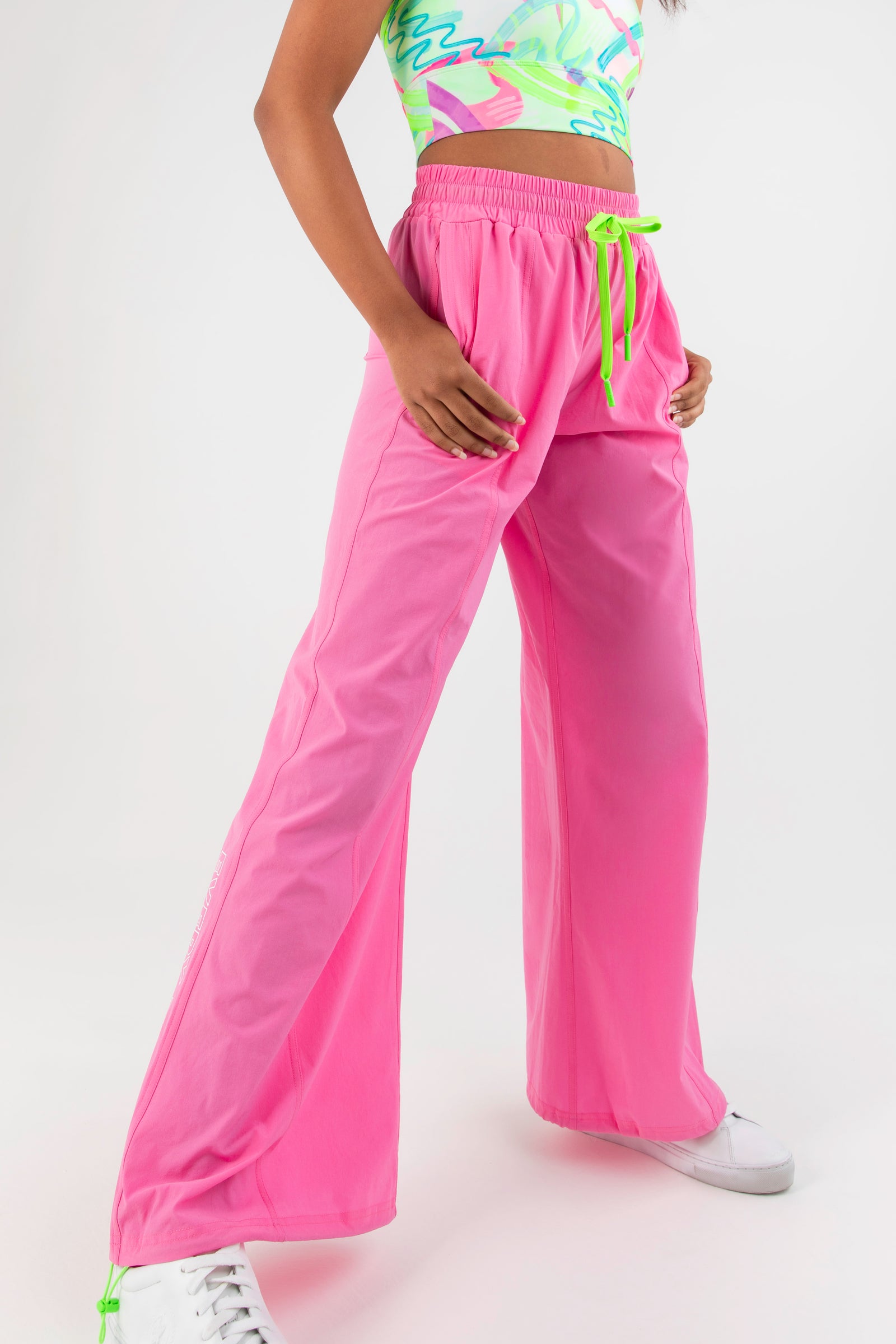 Highlighter Wide Leg Pant Flower Every Turn - Main Image
