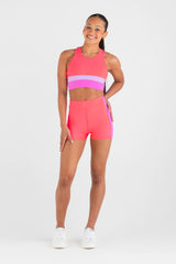 Sports Club Hi-Waist Short in Cantaloupe - Front View