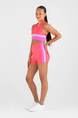 Sports Club Hi-Waist Short in Cantaloupe - Side View