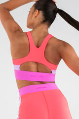 Sports Club Crop Top in Cantaloupe - Back Detail View