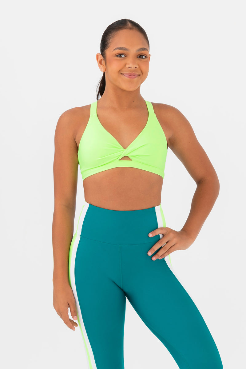 Supernova Crop Top in Pastel Lime by Every Turn - Front Product View