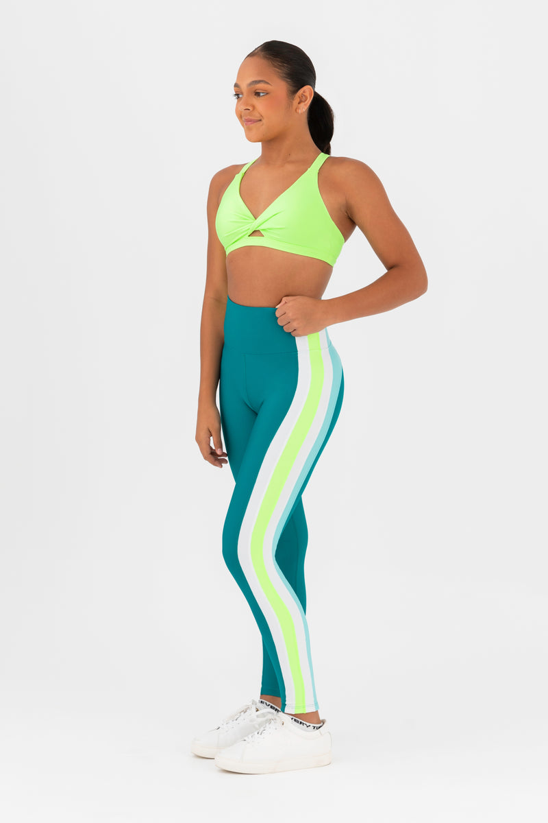 Supernova Crop Top in Pastel Lime by Every Turn - Side Product View